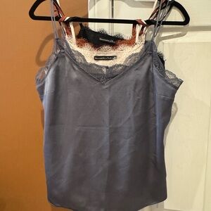 Satin Lace Trim Cami Top